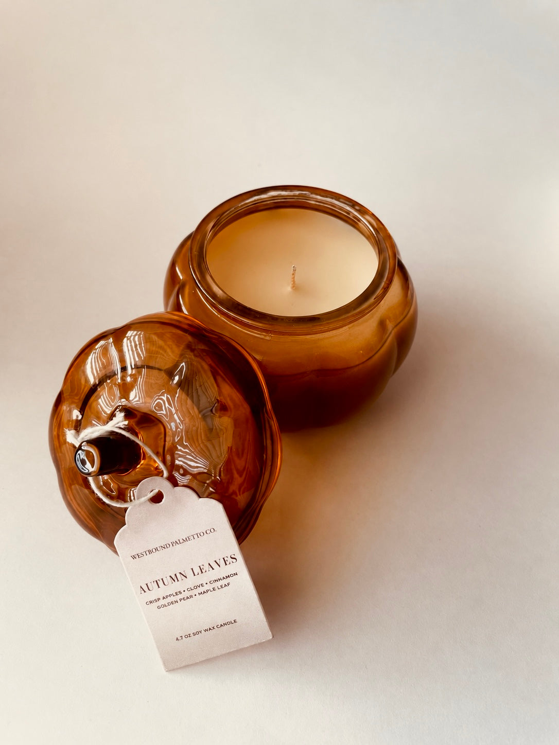 Autumn Leaves Mini Glass Pumpkin Jar