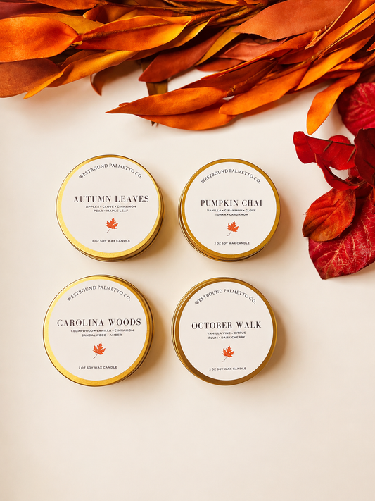 Fall Candle Tin Bundle - 4 Pack
